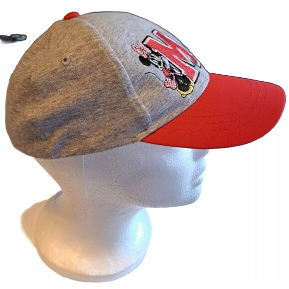 Disney Minnie Mouse Hat Cap Toddler Youth Red and Gray Adjustable One Size - Picture 2 of 11